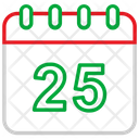 25 December Calendar Christmas Day Icon