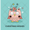 Christmas Owl Holly Icon