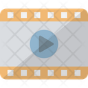 Cinematography Film Strip With Play Film Tape Icon