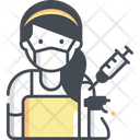 Female Cleaner Vaccination Icon