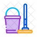 Bucket Mop Cleaning Icon