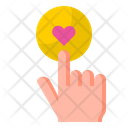 Click On Heart Hand Botton Icon
