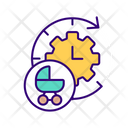Clock Face Baby Carriage Icon
