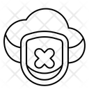Cloud Shield Rejected Data Storage Icon
