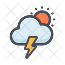 Cloud thunder and sun  Icon