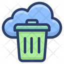 Cloud Waste Data Cloud Trash Cloud Bin Icon