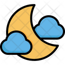 Cloudy Day Moon Cloud Icon