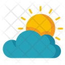 Cloudyday Sun Behind Cloud Cloudy Weather Icon