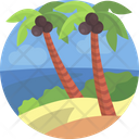Nature Coconut Tree Sea Icon