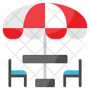 Table Umbrella Chair Icon