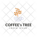 Coffee Tree Hot Coffee Cafe Logomark Icon