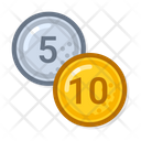 Coins Five Ten Icon