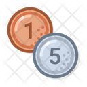 Coins One Five Icon