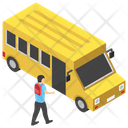 School Bus Vehicle College Transport Icon