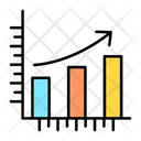 Column Line Chart Icon - Download in Colored Outline Style