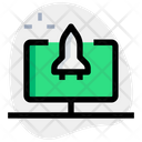 Computer And Space Shuttle Online Startup Startup Icon