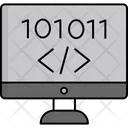 Computer Coding Icon - Download in Colored Outline Style
