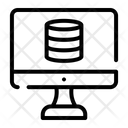 Computer Database Icon - Download in Line Style