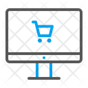 Computer With Cart  Icon