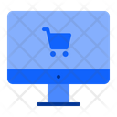 Computer With Cart  Icon
