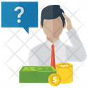 Confused Businessman Confused Financer Less Banknotes Icon