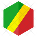 Congo Flag Hexagon Icon