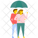 Couple Umbrella Romance Icon