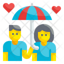 Couple Umbrella Heart Icon