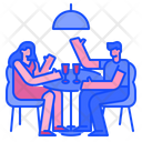 Couple Dinner Couple Date Dinner Icon