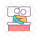 Couple hugging in bed  Icon