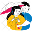 Couple In Umbrella Icon