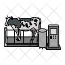 Cow Milking Smart Production Icon