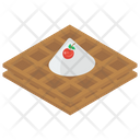 Cream Waffle Wafer Dessert Icon