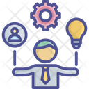 Creative Man Businessman Control Icon