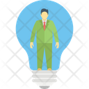 Creative Person Idea Bulb Luminous Idea Icon