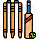 Cricket Logo Cricket Stumps And Ball Ball Stumps Icon