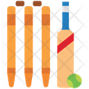 Cricket Logo Cricket Stumps And Ball Ball Stumps Icon
