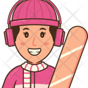 Cricketspielerin Symbol