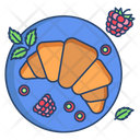Croissants With Berries Icon