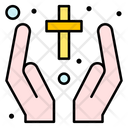 Cross Sign Care Hands Icon