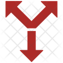 Crossroad Y Intersection Arrow Icon
