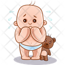 Crying Child And Teddy  Icon