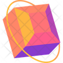Cube With Colorful Round Frame Icon