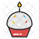 Cupcake With Candle Icon