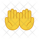 Cupped hands Icon - Download in Colored Outline Style