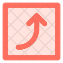 Curved Right Up Arrow Icon