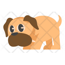 Cute Brown Dog Sniffing  Icon
