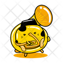 Cute Cat Blow The Trumpet Icon
