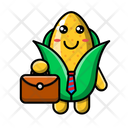 Cute corn as a businessman  Icon
