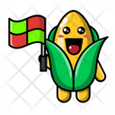 Cute corn as line judge  Icon